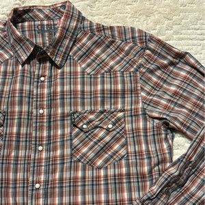 Cinch Men's Modern Fit Pearl Snap Button Down Shirt Plaid Western Size XL